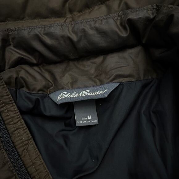 Eddie Bauer Down Puffer Jacket Mens Size Medium Brown Full Zip - Picture 2 of 11